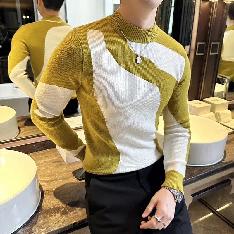 Luxury Patchwork Color Sweater