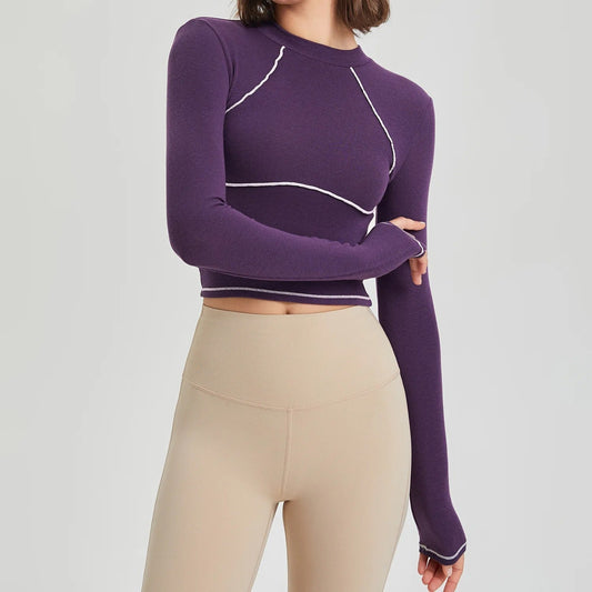 Stretchy Long Sleeve Crop Top